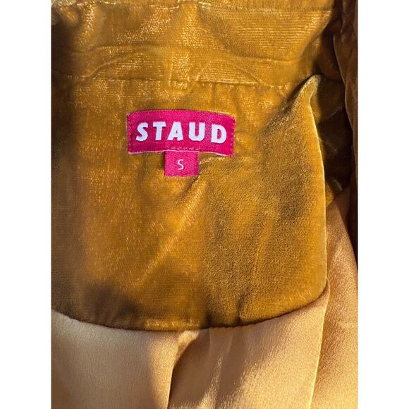 Staud Velvet Pantsuit, Size S/6, Butterscotch, Blazer & Wide-Leg Pants - Picture 11 of 14